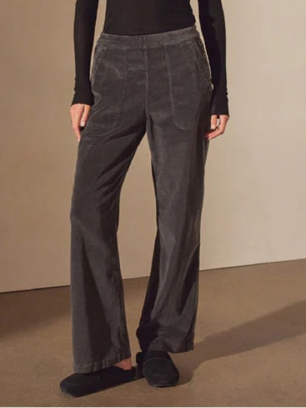 James Perse Charcoal Wide-Leg Pants
